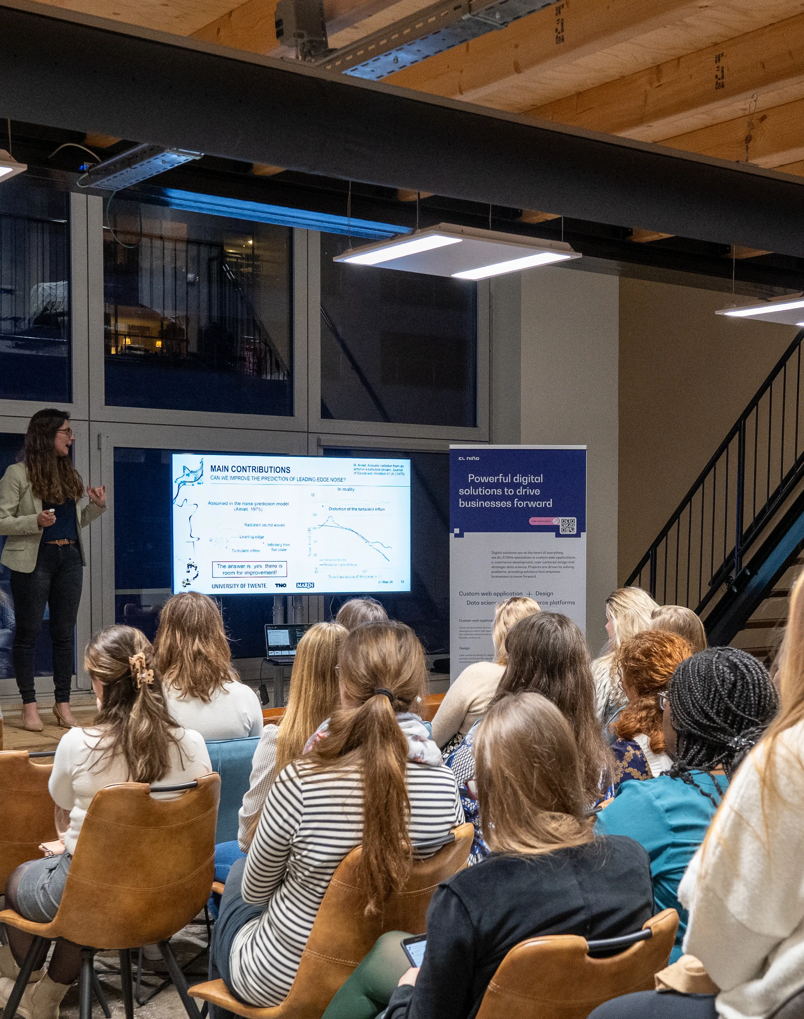 Women speaking for an audience